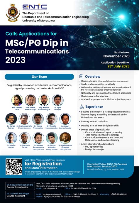 Mscpg Diploma In Telecommunications University Of Moratuwa