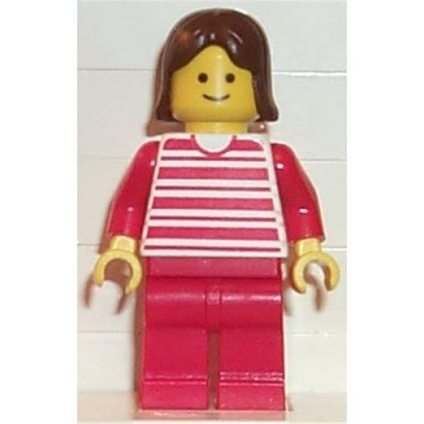 Lego Minifigure Hor Horizontal Lines Red Red Arms Red Legs