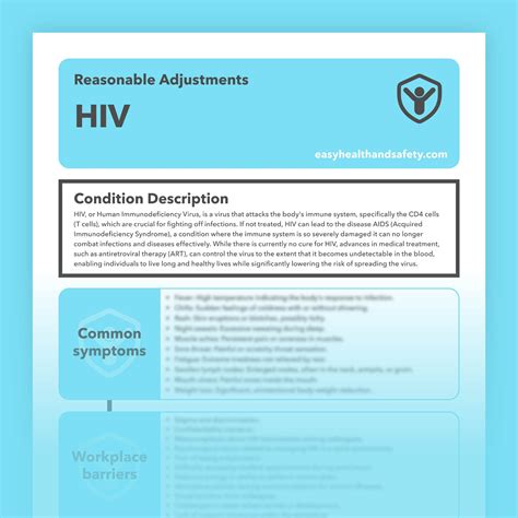 Hiv Reasonable Adjustments Guide For The Workplace Easyhealthandsafety