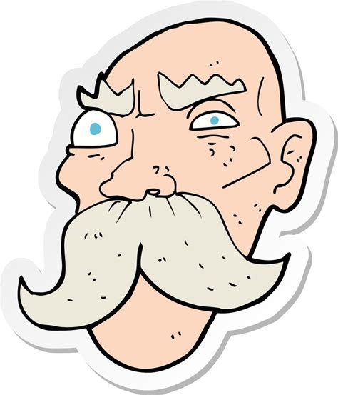 sticker of a cartoon angry old man 11304107 Vector Art at Vecteezy