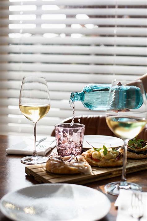 Wine Clear Wine Glass On Brown Wooden Table Water Image Free Photo