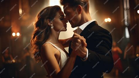 Premium Photo | Young couple dancing romantic dance Generation AI