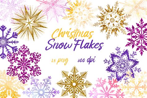 Christmas SnowFlakes Clipart, Png Graphic by Mary's Watercolor · Creative Fabrica