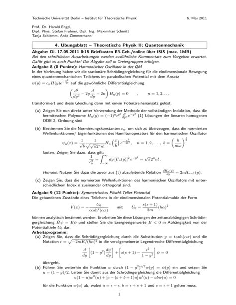 Bungsblatt Theoretische Physik Ii