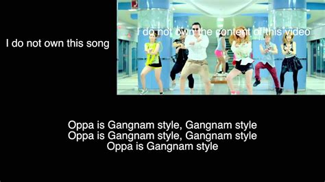 Oppa Gangnam Style Lyrics In English Slidesharetrick