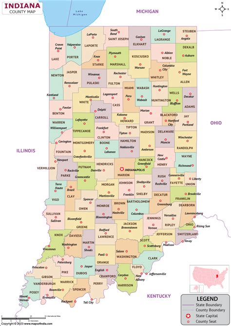 Indiana Map Map Of Indiana In State With County