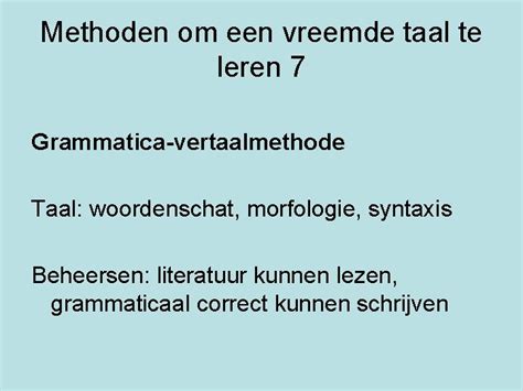 Methoden Om Een Vreemde Taal Te Leren 1