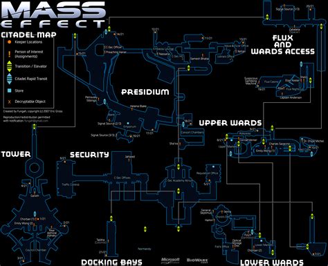 Mass Effect Citadel Map (PNG) v1.3 - Neoseeker Walkthroughs