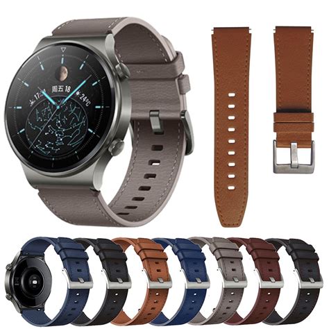 Kup 22mm skórzany pasek do zegarka Huawei GT2 Pro Smart Watch Band