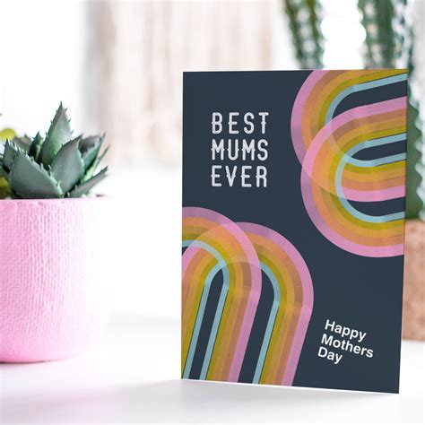 Rainbow Lgbtq Best Two Mums Mothers Day Card Wee Blue Coo