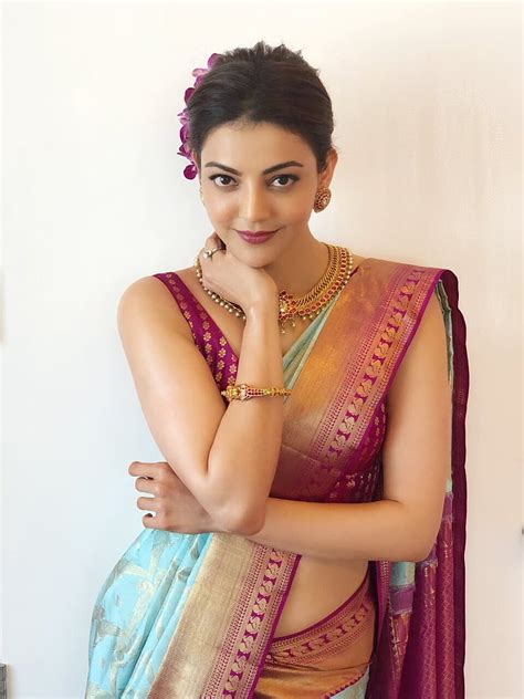 Kajal Aggarwal Indian Actress Beauty Bollywood Saree Hd Wallpaper