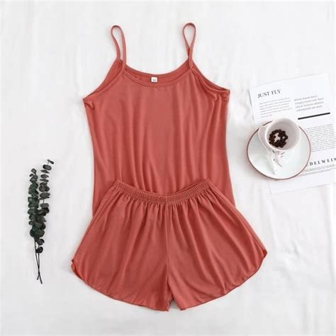 Pyjama pyjama pour femmes Lingerie Sexy couleur unie vêtements de nuit sans manches grande
