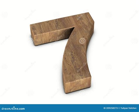 Wood Number Seven Stock Illustration Illustration Of Font 209258273