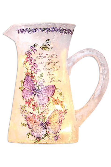 Butterfly's Kisses III Stony Creek Pre Lit Pitcher – DiFranz Gifts