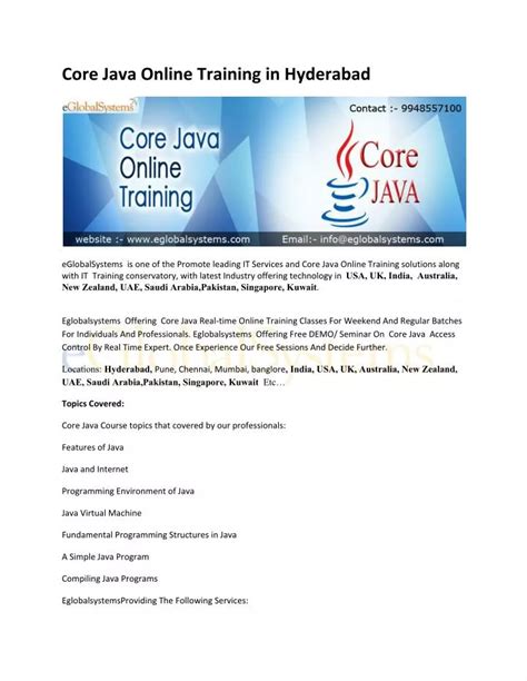 Ppt Core Java Online Training In Hyderabad India Powerpoint