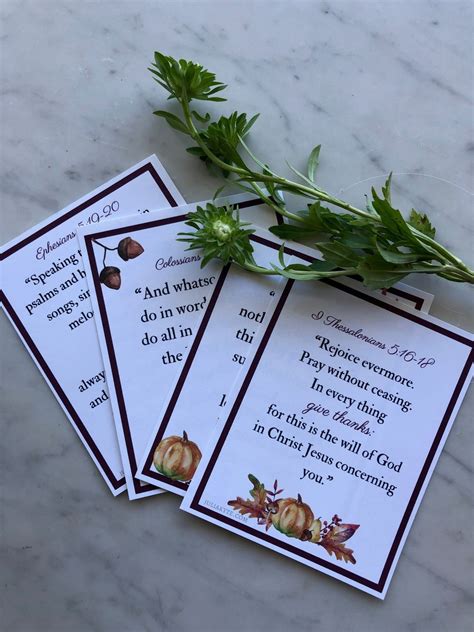 Giving Thanks Thanksgiving KJV Printable PDF Download Scripture Memory Verse Cards - Etsy