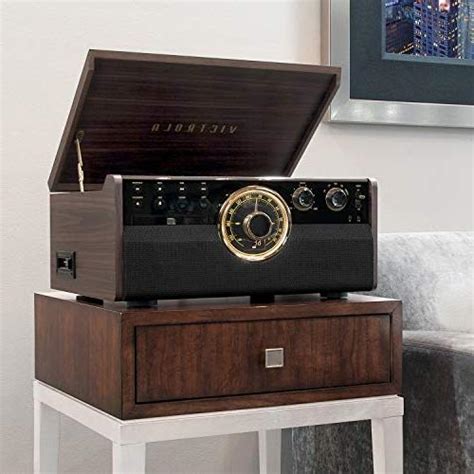 Victrola 6 In 1 Wood Bluetooth Mid Century Record Player