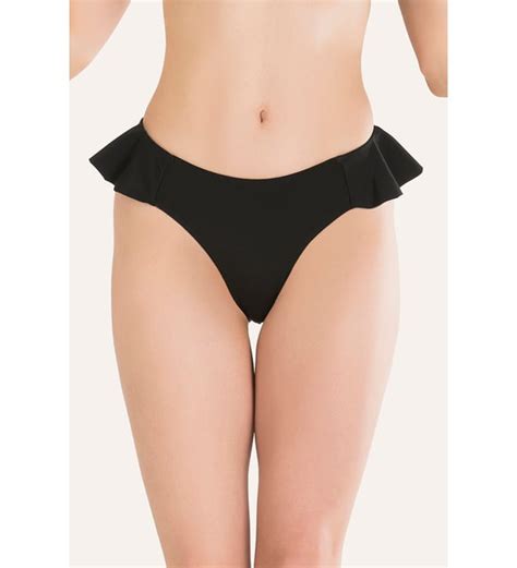 LOYA Siyah Fırfır Detaylı Tek Alt Bikini