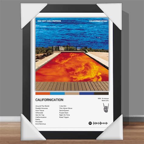 Quadro Decorativo A4 Spotify Red Hot Chili Peppers Elo7