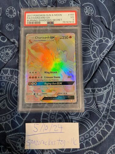 Pok Mon Tcg Psa Charizard Gx Burning Shadows Secret Rare Free