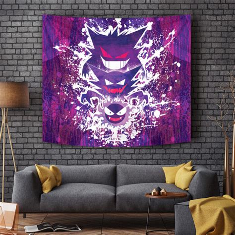 Trippy Ghostly Evolution Ghastly Haunter Gengar Pokemon Tapestry