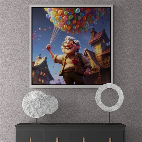 Up Movie Canvas, Pixar Wall Art, Colourful Balloons Artwork, - Inspire ...