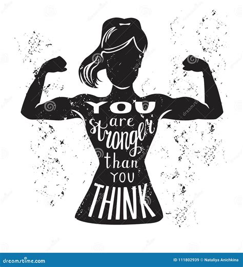 Vector Motivational Fitness Illustration With Hand Lettering Stock Vector Illustration Of