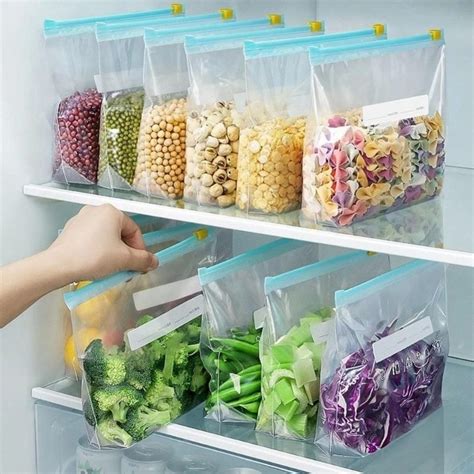 Kit Sacos Herm Ticos Porta Alimentos Zip Lock Reutiliz Vel Shopee