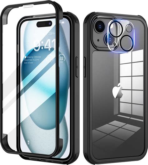 Seacosmo For IPhone 15 Case Built In 9H Tempered Glass Screen