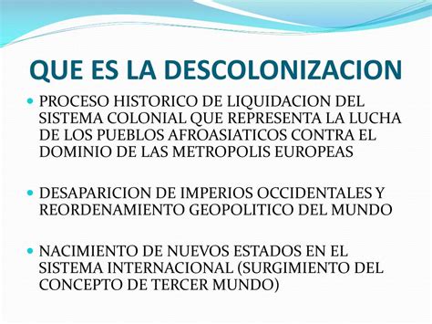 PPT PROCESOS DE DESCOLONIZACION PowerPoint Presentation Free