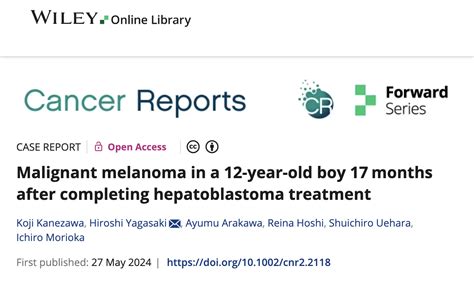 A Case Of Malignant Melanoma By Kanezawa Et Al Cancer Reports