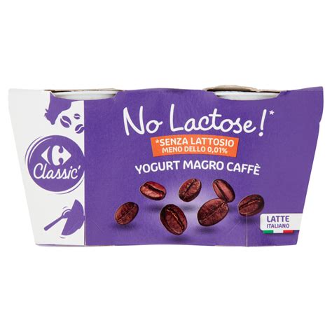 Carrefour Classic No Lactose Yogurt Magro Caffè 2 x 125 g Carrefour