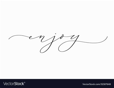 Enjoy Inspiration Calligraphy Lettering Design Vector Image