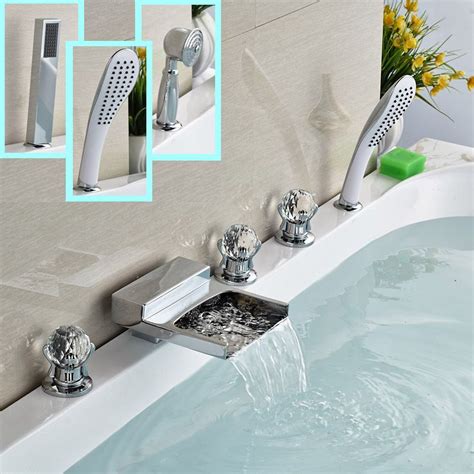 3 Models Waterfall Faucets For Bath And Shower Deck Mount 5 Install