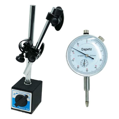 DTI Dial Indicator Gauge With Magnetic Base Stand Engineers Clock