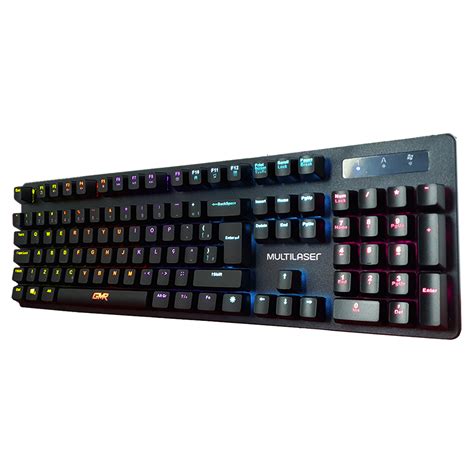 Teclado Gamer Mecânico Multilaser GK 500 LED Rainbow Switch Blue