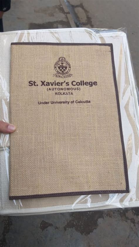 Jute Cotton Canvas Pu Leather Brown Convocation Certificate Folders