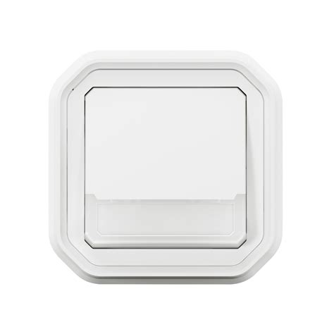 Pulsador Na Nc Luminoso Con Portaetiquetas Plexo Blanco Monobloc De