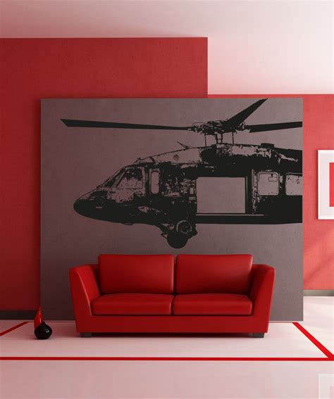 Blackhawk Helicopter Wall Decal Sticker Military Wall Decor Etsy