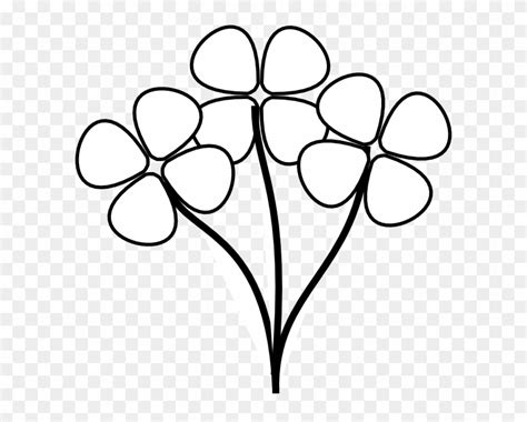 Flower Stem Clipart Black And White Clipart Panda Free Line Art