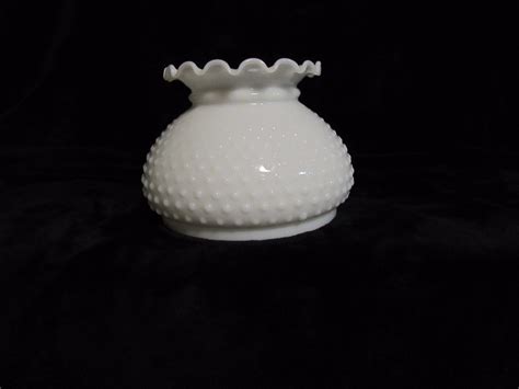 Vintage White Milk Glass Hobnail Lamp Shade Replacement 1950s 7 Fitter Fenton Antique