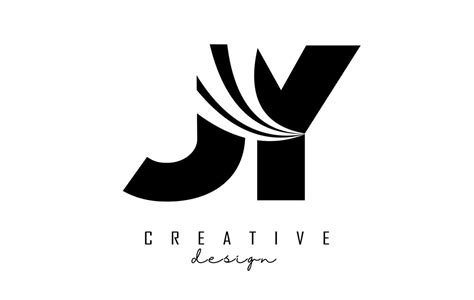 Creative Black Letters Jy J Y Logo With Leading Lines And Road Concept