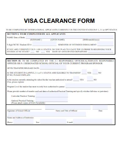 Free Clearance Form Samples In Ms Word Google Docs Pdf