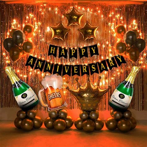 Party Propz Happy Anniversary Decoration Items Kit Pcs Golden