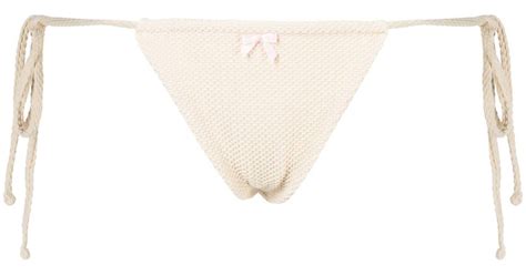 Frankie S Bikinis Neutral Tia Seersucker Bikini Bottoms Women S