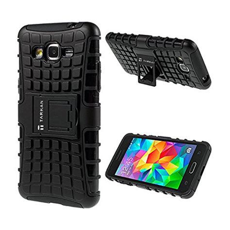 Tarkan Hard Armor Hybrid Rubber Bumper Flip Stand Rugged Back Case