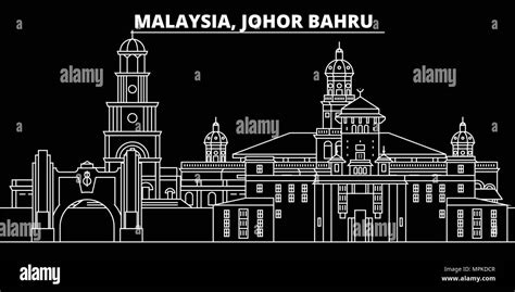 Johor Bahru Silhouette Skyline Malaysia Johor Bahru Vector City