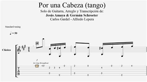 Por una Cabeza Carlos Gardel Tablatura por Jesús Amaya Solos