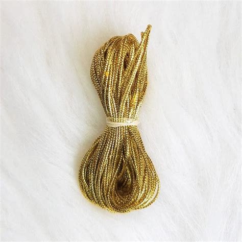 Cordão Dourado Para Artesanato - Cordonê Metalizado 10m Cordão para artesanato 1mm Dourado - Man Aviamentos