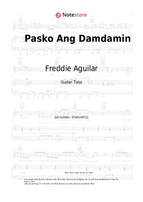 Pasko Ang Damdamin tabs guitar Freddie Aguilar in Note-Store.com ...